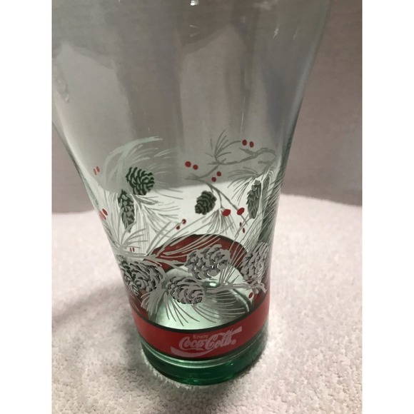Coca Cola Retro Christmas 16 ounce Glasses-2 - Picture 8 of 11